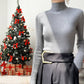 Erin 100% Wool Simple Mock Neck Slim Fit Sweater